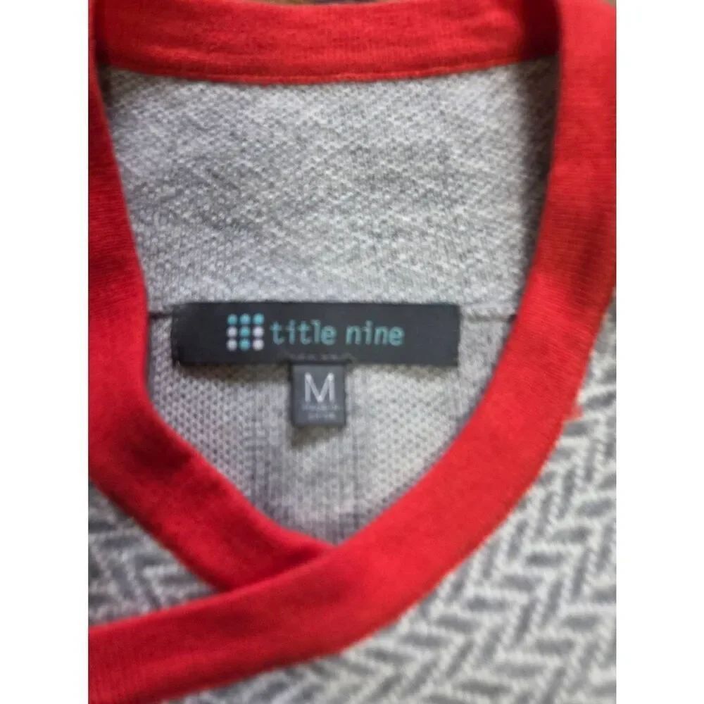 Title Nine wool blend asymmetrical grey&white sweater dress sz Medium - Picture 2 of 4